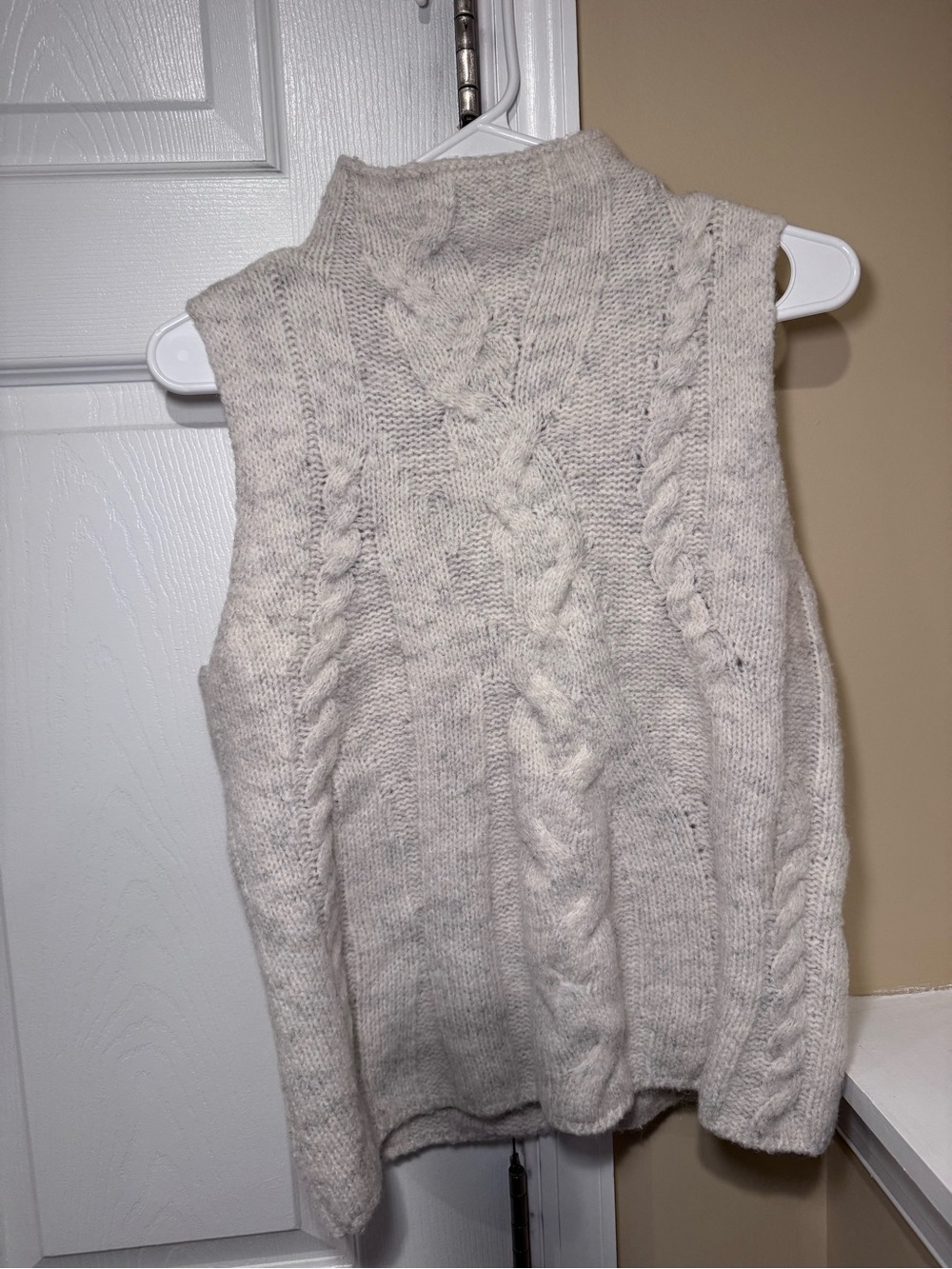 Sleeveless Cable Knit Mock Neck Sweater - Cream And Now This